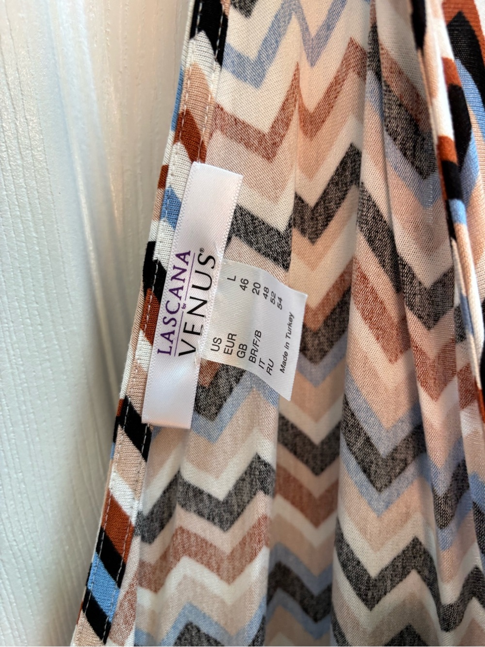 Venus Lascana Sleeveless Chevron Print Faux Wrap Dress, Size L, EUC WORE ONCE - Picture 2 of 4